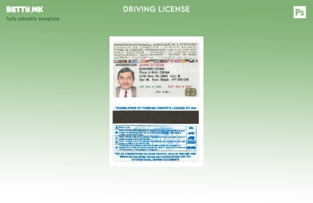 Модерен стил Шаблон за меѓународна возачка дозвола